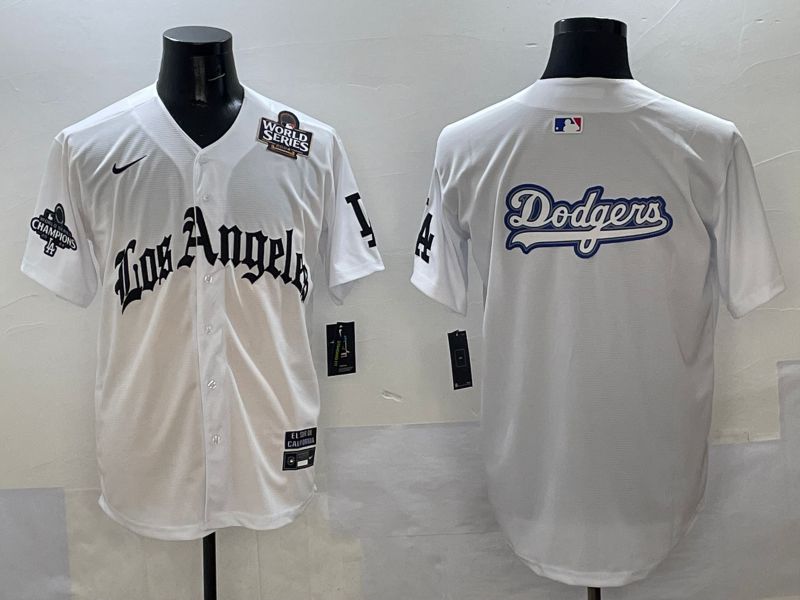 Men Los Angeles Dodgers Blank White Five generations Joint Name 2025 Nike MLB Jersey style 54